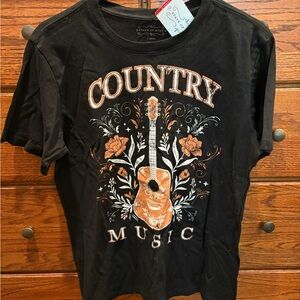 NWT Oversized and State of Mind Black and Orange Graphic Tee